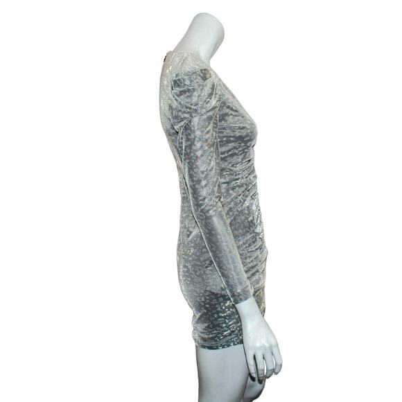 New Jonathan Simkhai Metallic Leopard Mini Dress Silver Size 2 $417 - Picture 7 of 11